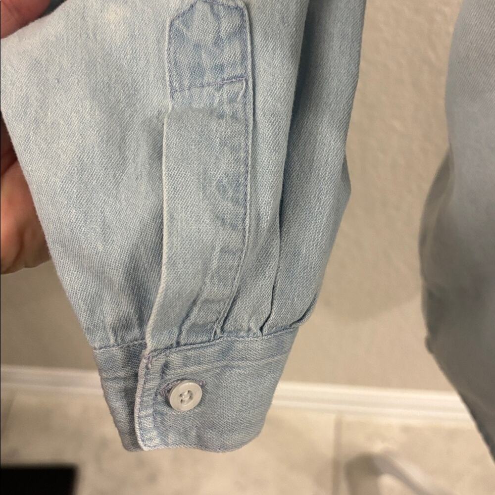 No Barriers Embroidered Patchwork Light Blue Deni… - image 5